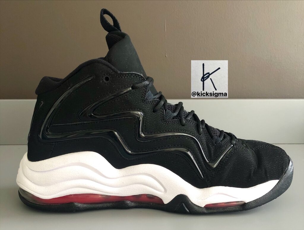 The Nike Air Pippen 1, left shoe, medial view. 