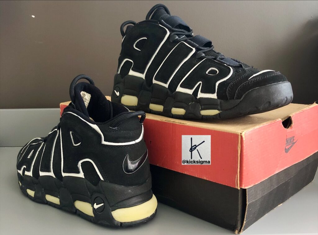The Nike Air More Uptempo with box. 