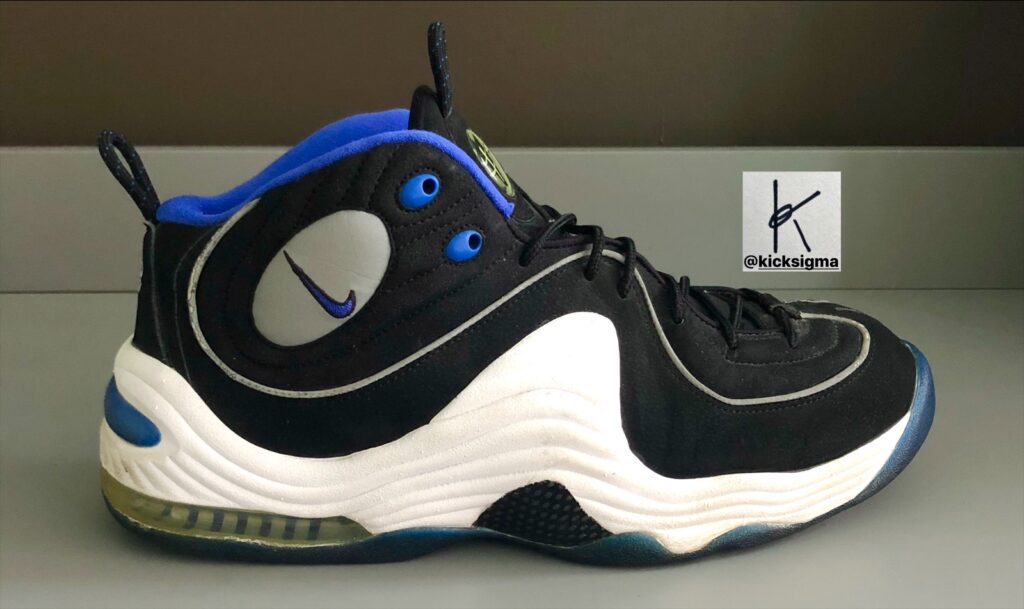 The Nike Air Penny 2, right shoe lateral view. 