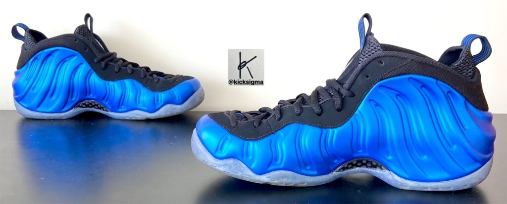 The Nike Air Foamposite One in the dark neon royal colorway. 