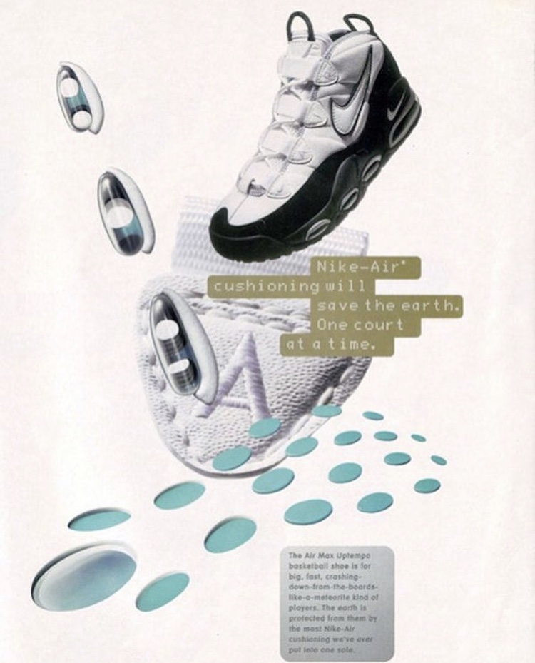 Nike ad featuring the Nike Air Max Uptempo. 