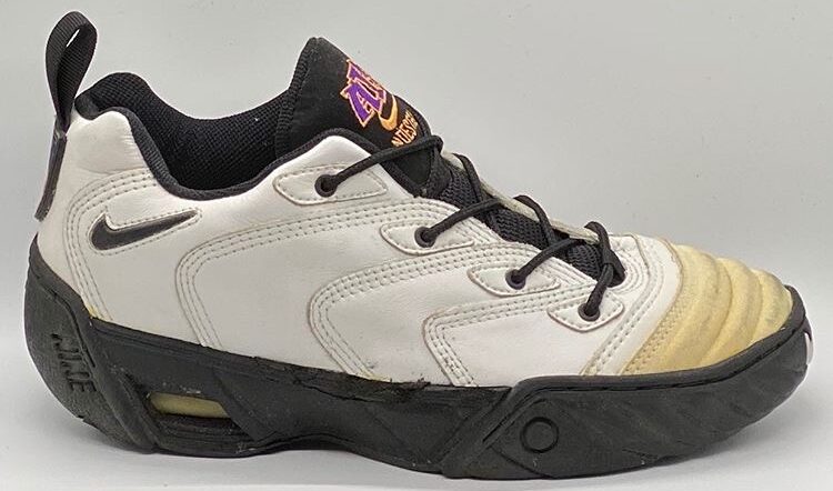 The Nike Air Ndestrukt low in the white, black, grape ice colorway. 