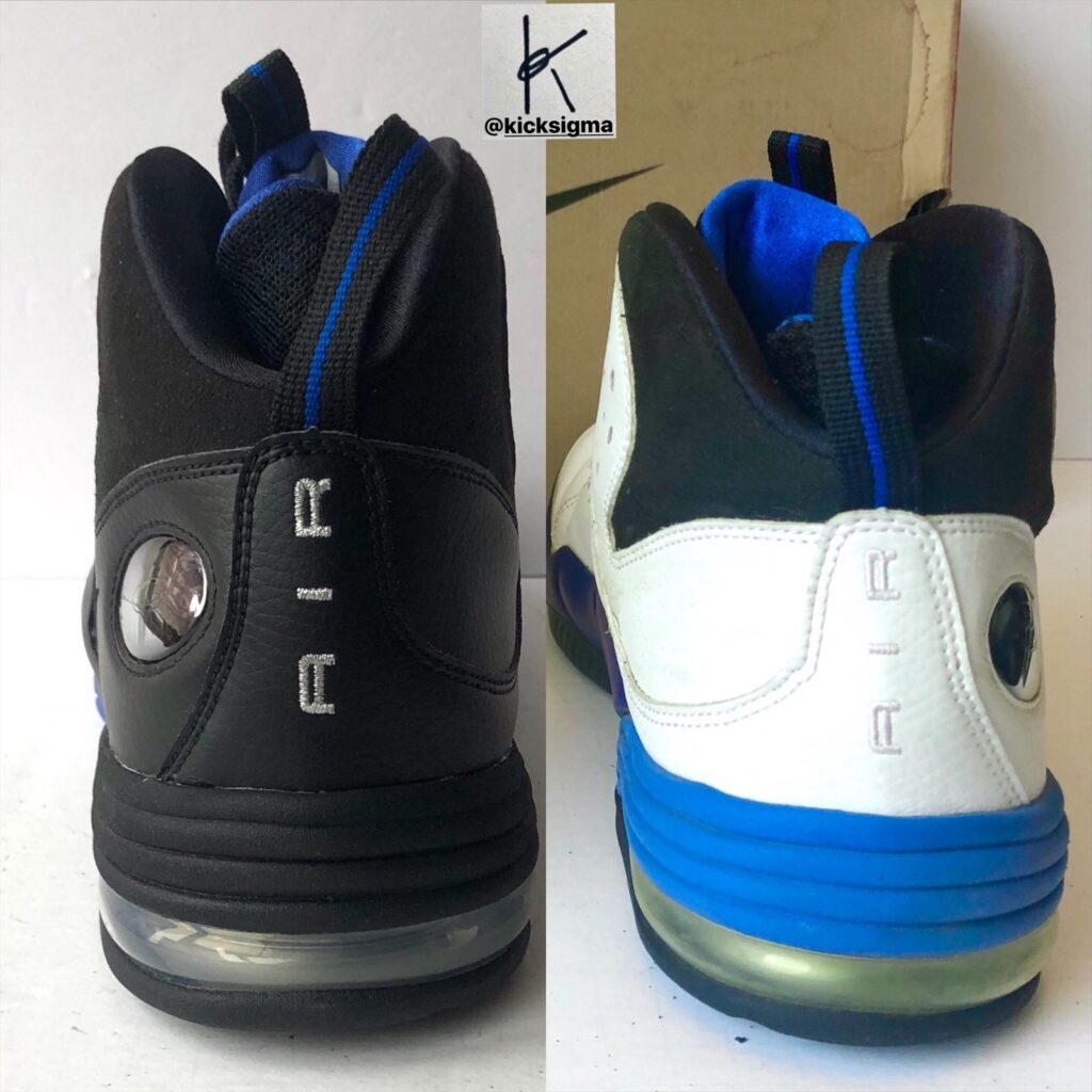 The Nike Air Penny 3 black (left) and white (right). 
