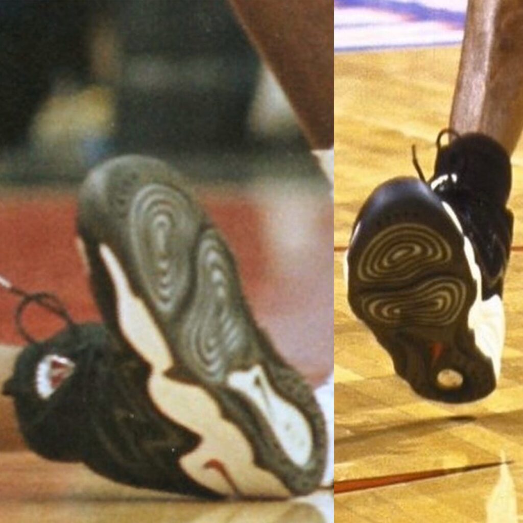 The Nike Air Zoom Pippen 1 PE bottom view. 