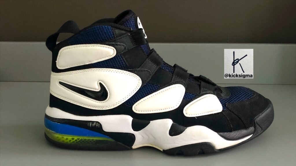 The Nike Air Max 2 Uptempo "Duke" colorway, right shoe lateral view. 