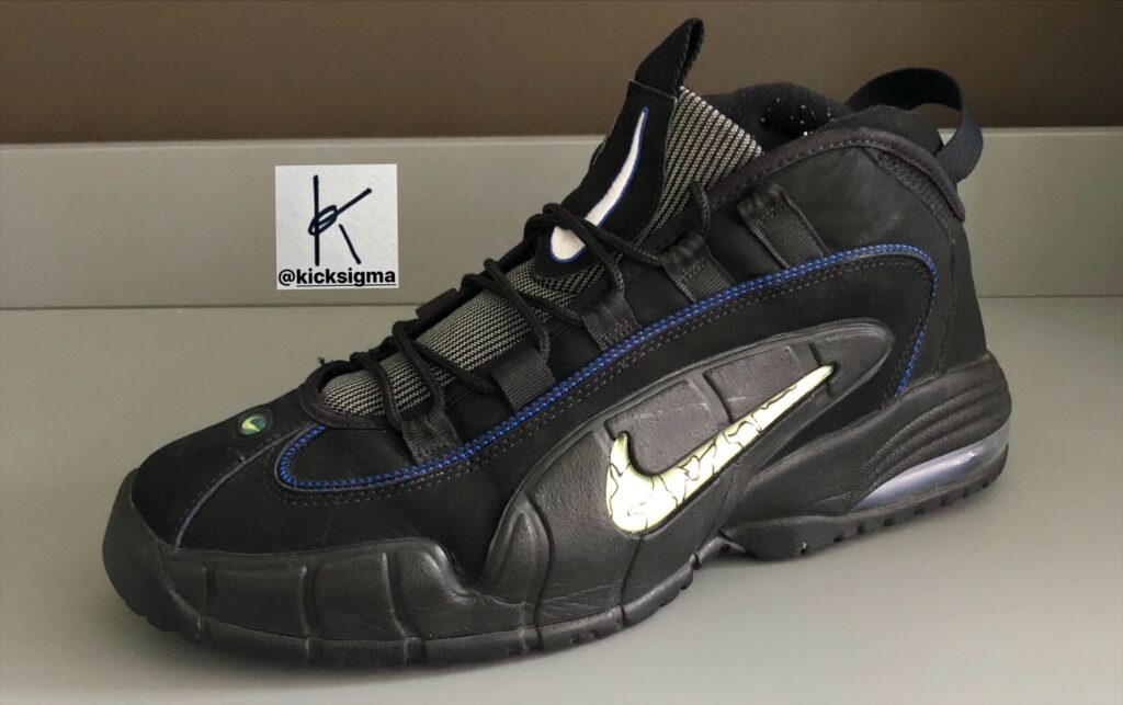 The Nike Air Max Penny, left shoe lateral view. 