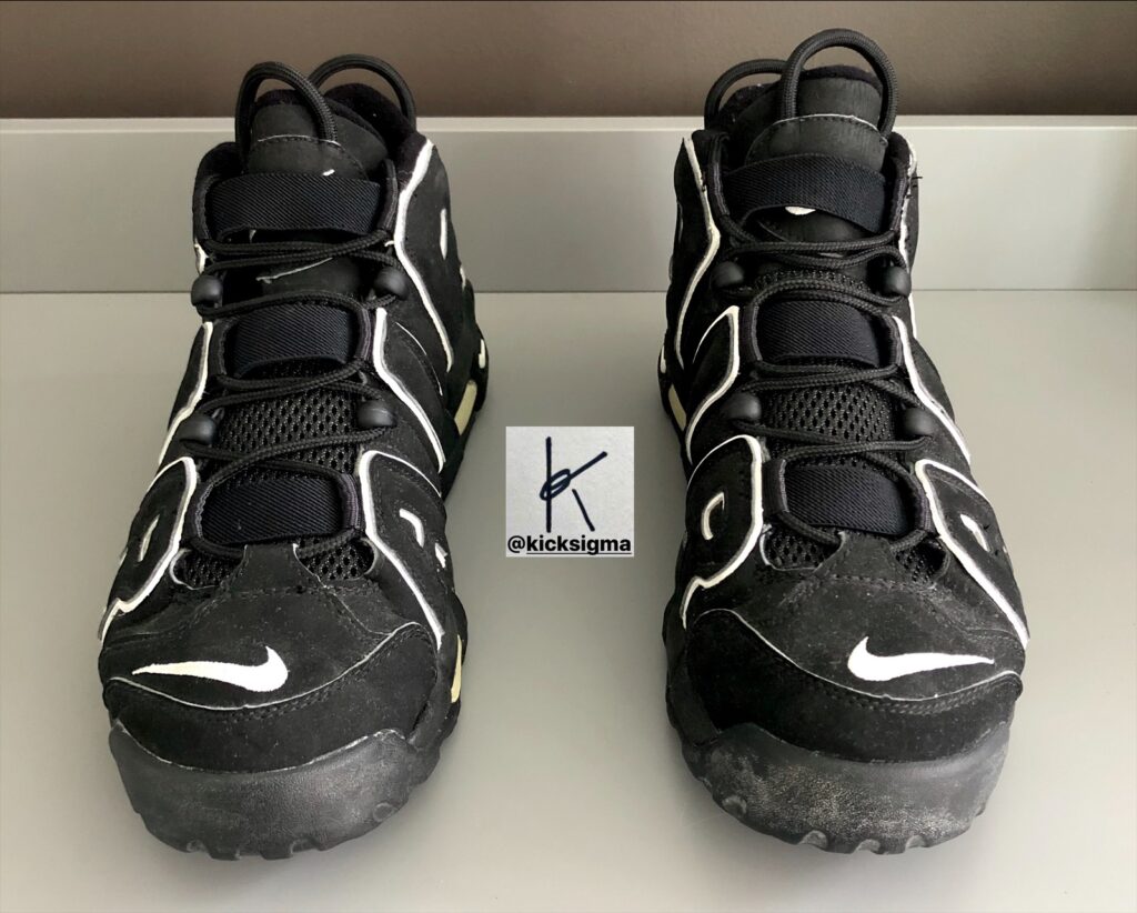 The Nike Air More Uptempo, front view. 