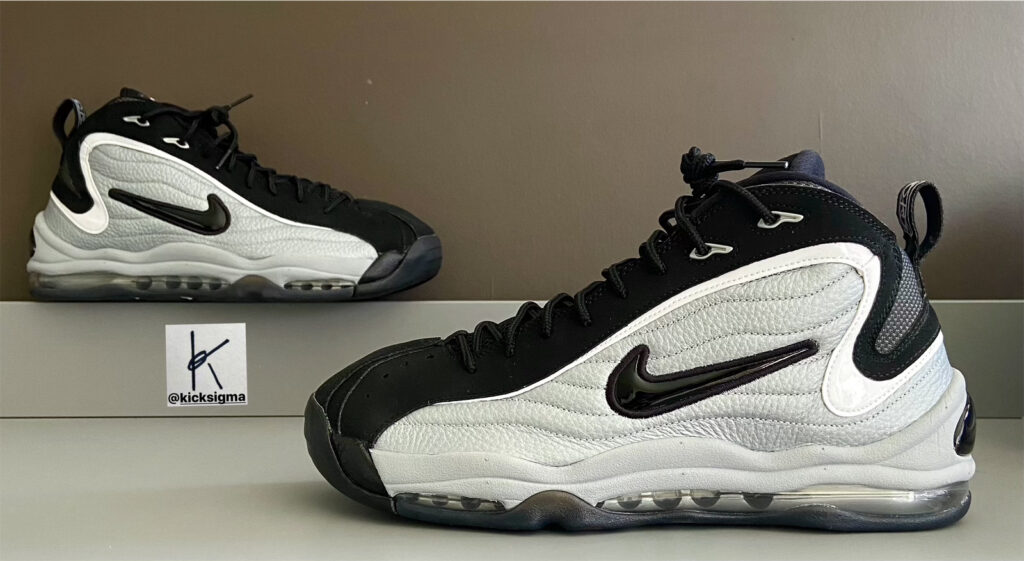 The Nike Air Total Max Uptempo, metallic silver, black colorway. 