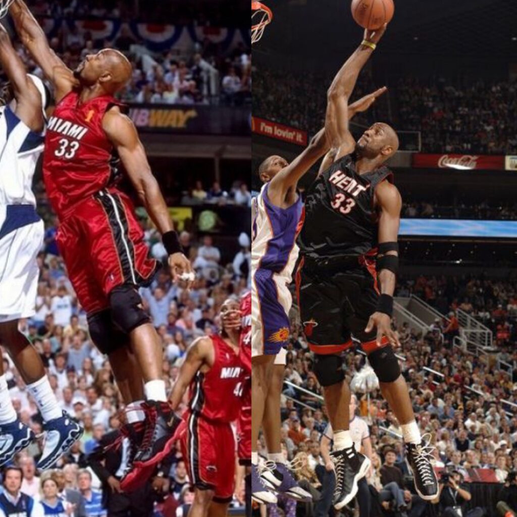 Alonzo Mourning wearing PEs of the Nike Air Alonzo. 